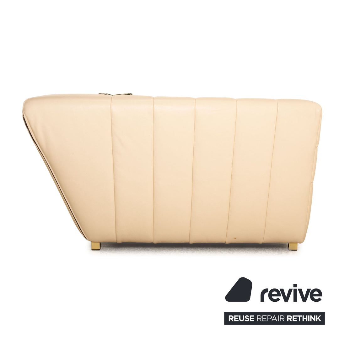 Bretz Tiziana ensemble de canapés en cuir crème quatre places chaise longue tabouret canapé