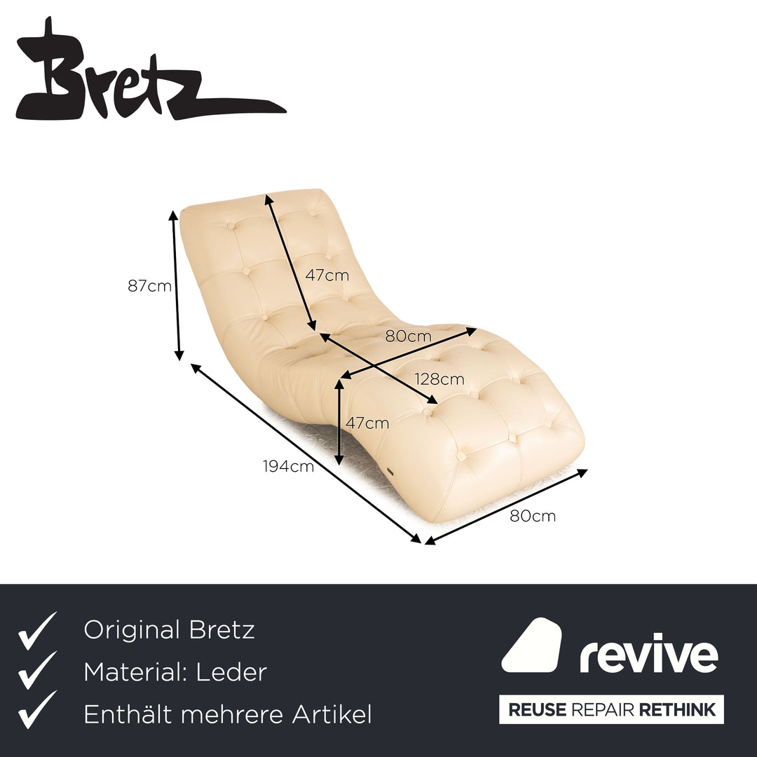 Bretz Tiziana ensemble de canapés en cuir crème quatre places chaise longue tabouret canapé
