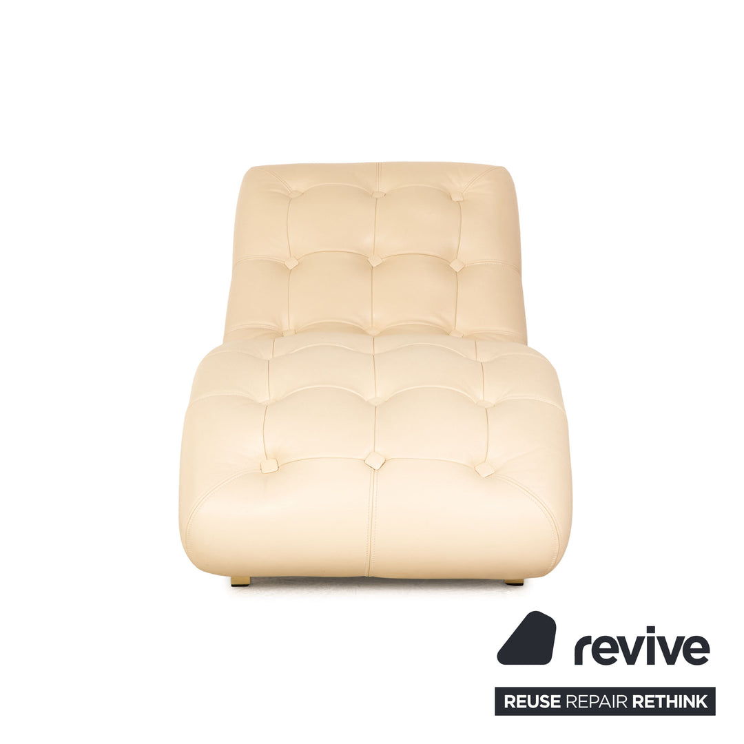 Bretz Tiziana ensemble de canapés en cuir crème quatre places chaise longue tabouret canapé