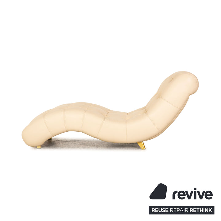 Bretz Tiziana ensemble de canapés en cuir crème quatre places chaise longue tabouret canapé