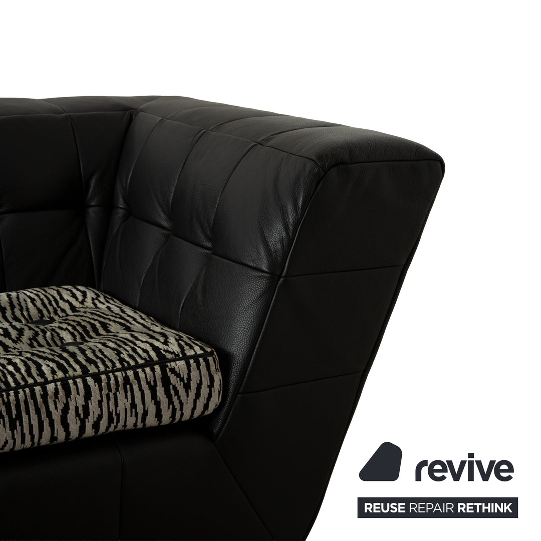 Bretz Tiziana Leder Sofa Garnitur Schwarz Sofa Ecksofa Sessel