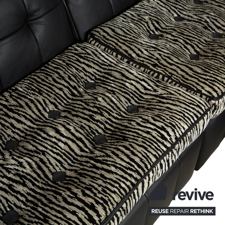 Bretz Tiziana Leder Sofa Garnitur Schwarz Sofa Ecksofa Sessel