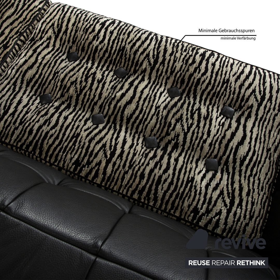 Bretz Tiziana Leder Sofa Garnitur Schwarz Sofa Ecksofa Sessel