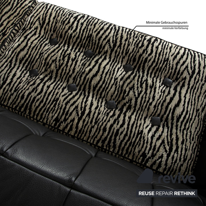Bretz Tiziana Leder Sofa Garnitur Schwarz Sofa Ecksofa Sessel