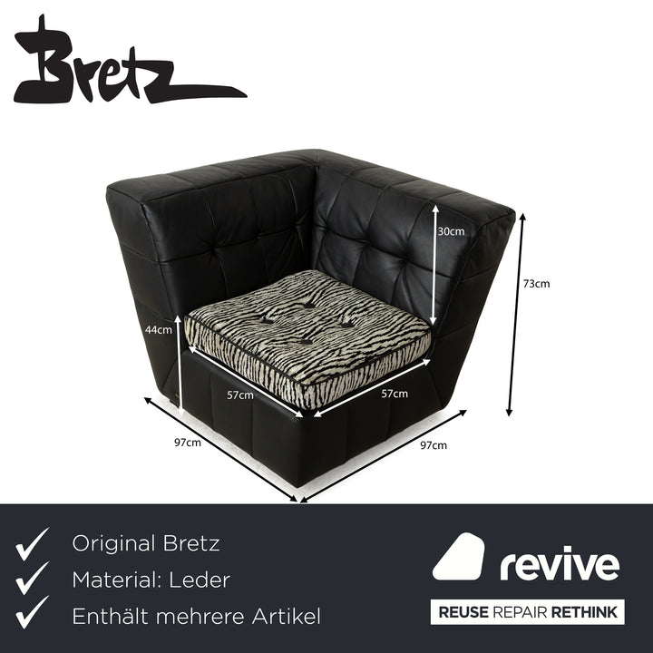 Bretz Tiziana Leder Sofa Garnitur Schwarz Sofa Ecksofa Sessel