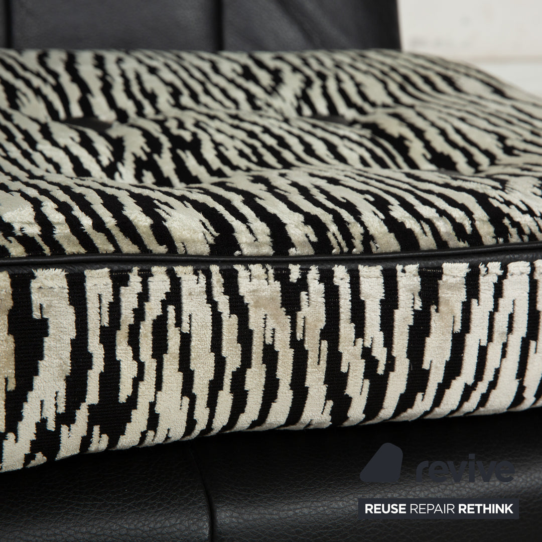 Bretz Tiziana Leder Sofa Garnitur Schwarz Sofa Ecksofa Sessel