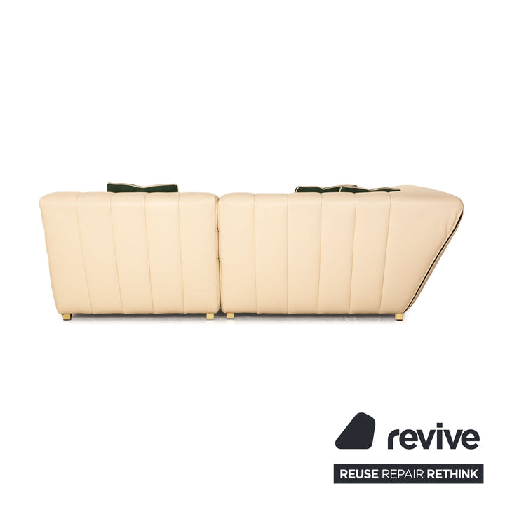 Bretz Tiziana Leder Viersitzer Creme Sofa Couch