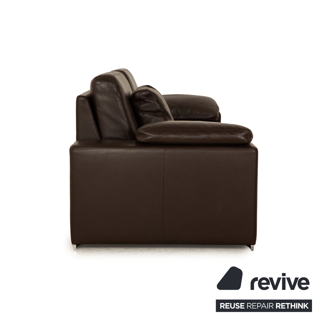 Brühl Alba Leder Dreisitzer Braun Sofa Couch manuelle Funktion