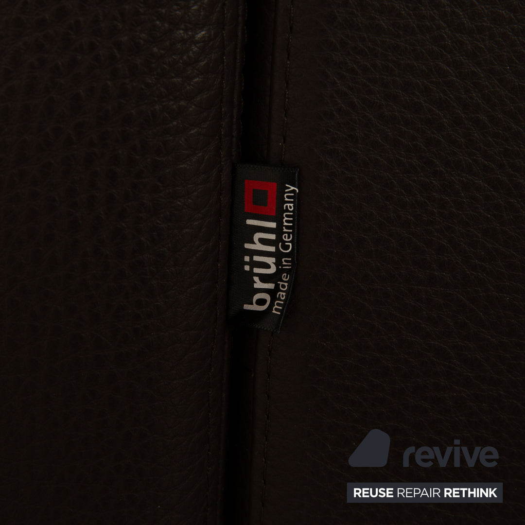 Brühl Alba Leder Dreisitzer Braun Sofa Couch manuelle Funktion