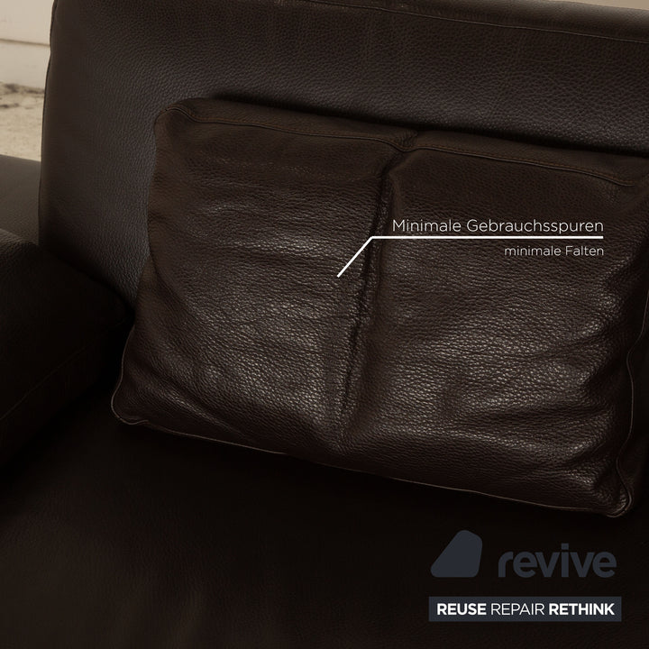 Brühl Alba Leder Dreisitzer Braun Sofa Couch manuelle Funktion