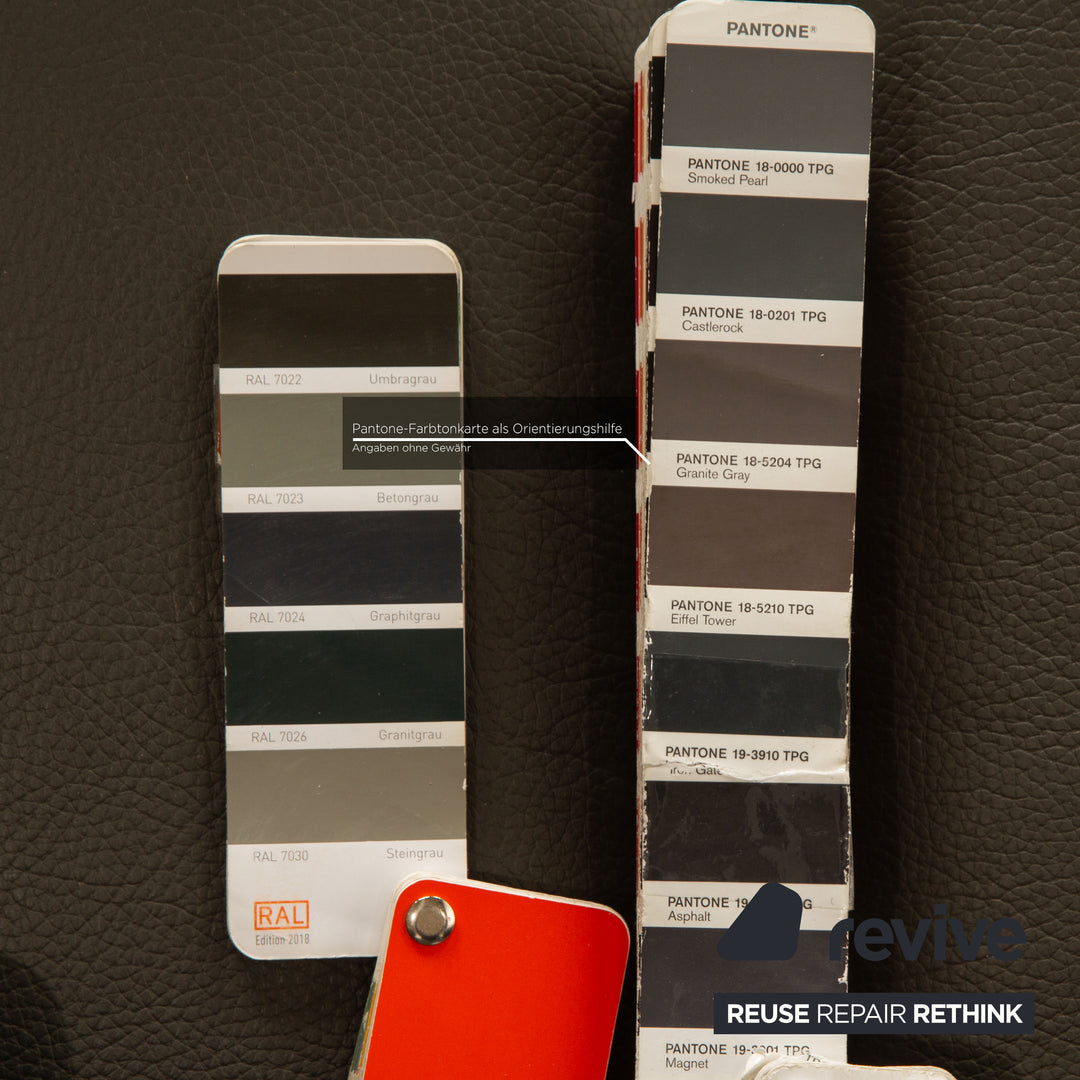 Brühl Alba Leder Dreisitzer Grau manuelle Funktion Sofa Couch