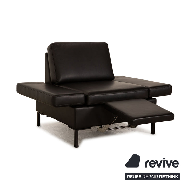 Brühl Alba Leder Sessel Schwarz manuelle Funktion