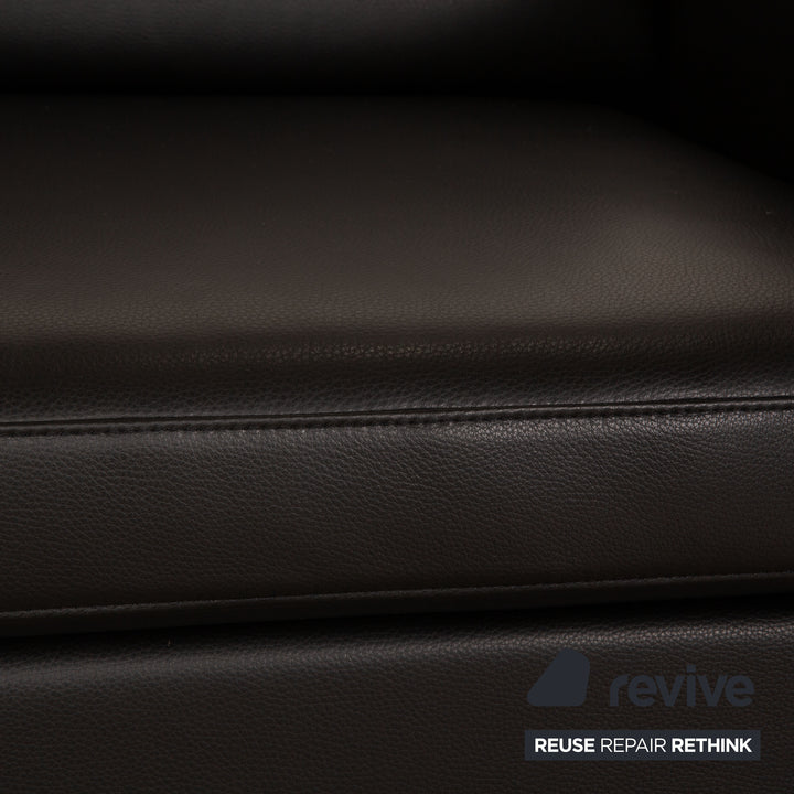 Brühl Alba Leder Sessel Schwarz manuelle Funktion