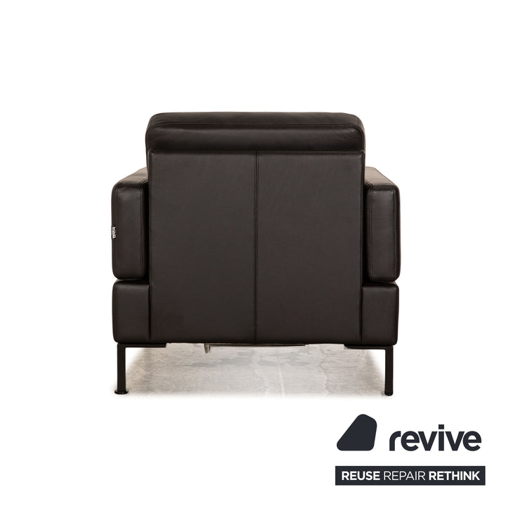 Brühl Alba Leder Sessel Schwarz manuelle Funktion