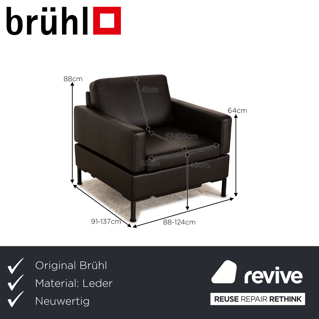 Brühl Alba Leder Sessel Schwarz manuelle Funktion