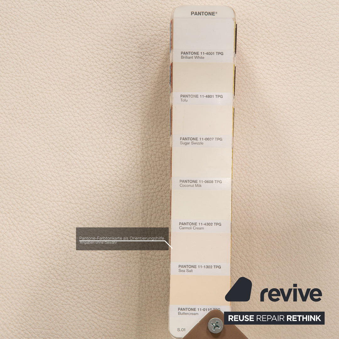 Brühl Alba Leder Sofa Weiß Ecksofa Couch Recamiere rechts