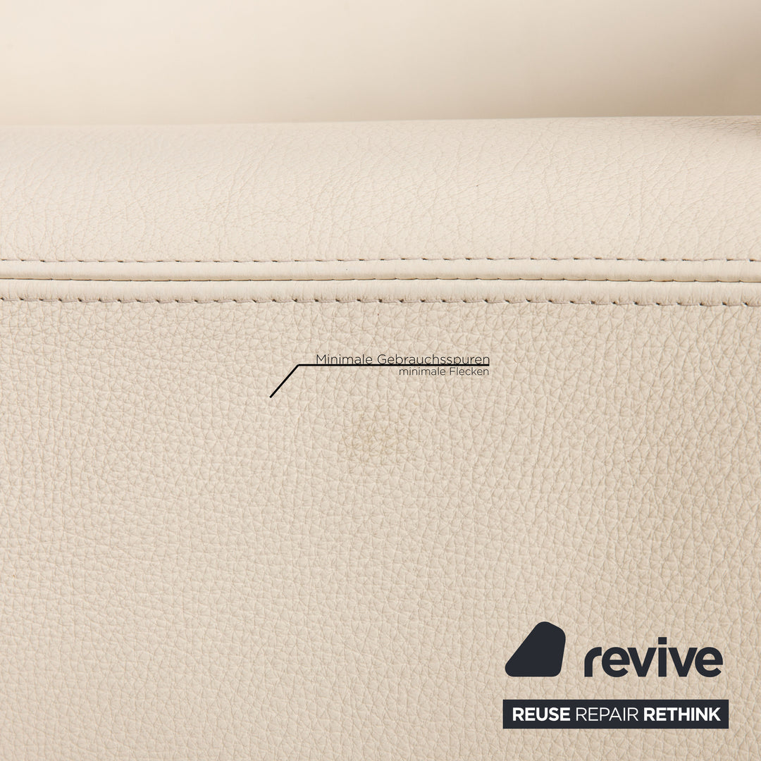 Brühl Alba Leder Sofa Weiß Ecksofa Couch Recamiere rechts