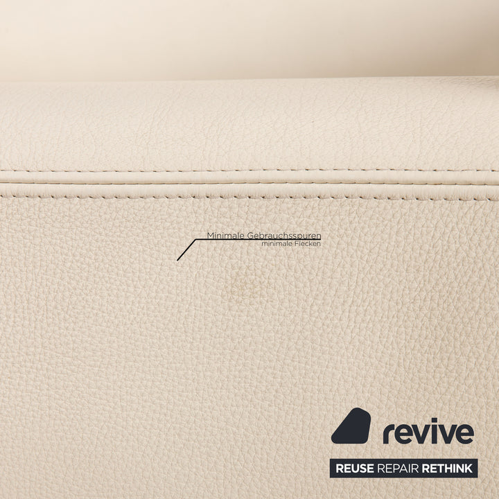 Brühl Alba Leder Sofa Weiß Ecksofa Couch Recamiere rechts