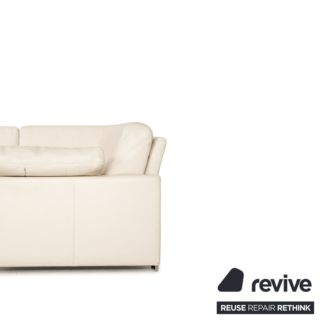 Brühl Alba Leder Sofa Weiß Ecksofa Couch Recamiere rechts