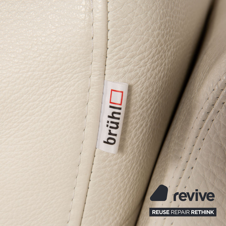 Brühl Alba Leder Sofa Weiß Ecksofa Couch Recamiere rechts