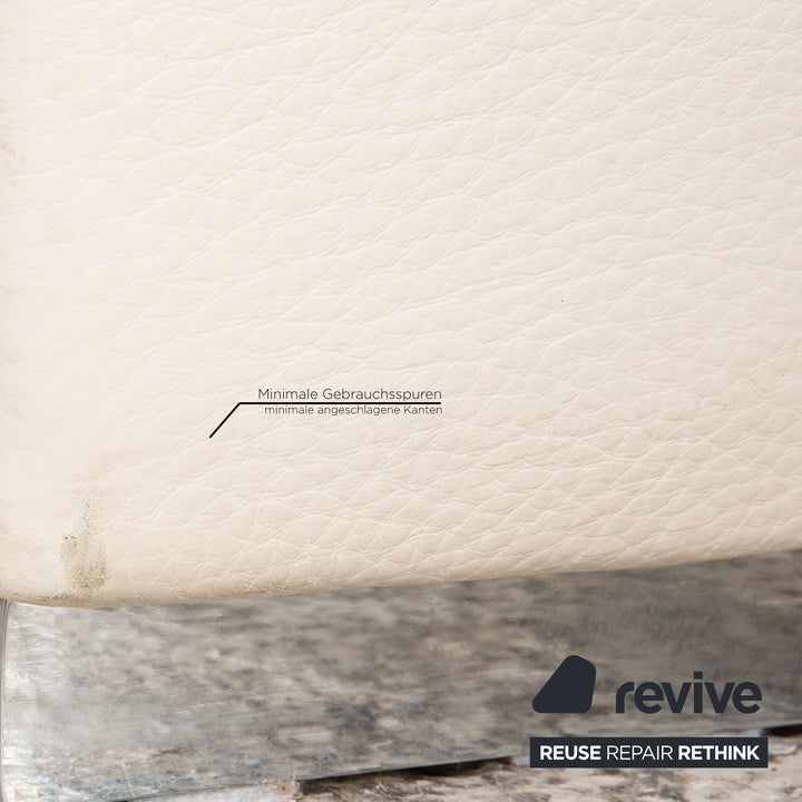 Brühl Alba Leder Sofa Weiß Ecksofa Couch Recamiere rechts