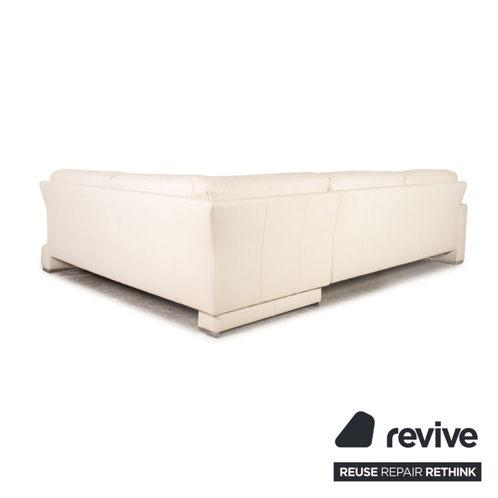Brühl Alba Leder Sofa Weiß Ecksofa Couch Recamiere rechts