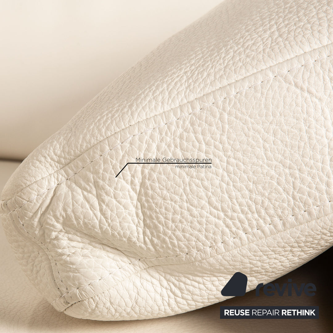 Brühl Alba Leder Sofa Weiß Ecksofa Couch Recamiere rechts