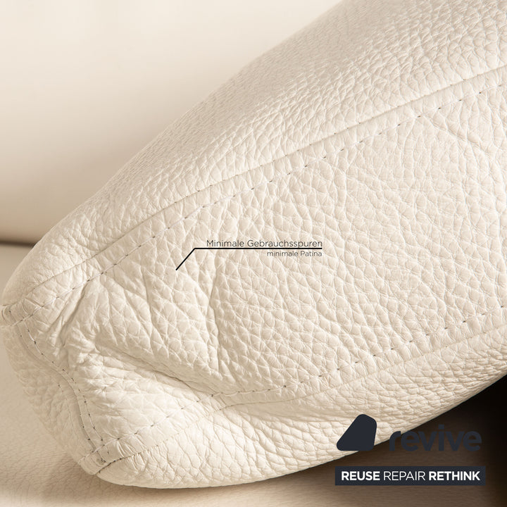 Brühl Alba Leder Sofa Weiß Ecksofa Couch Recamiere rechts