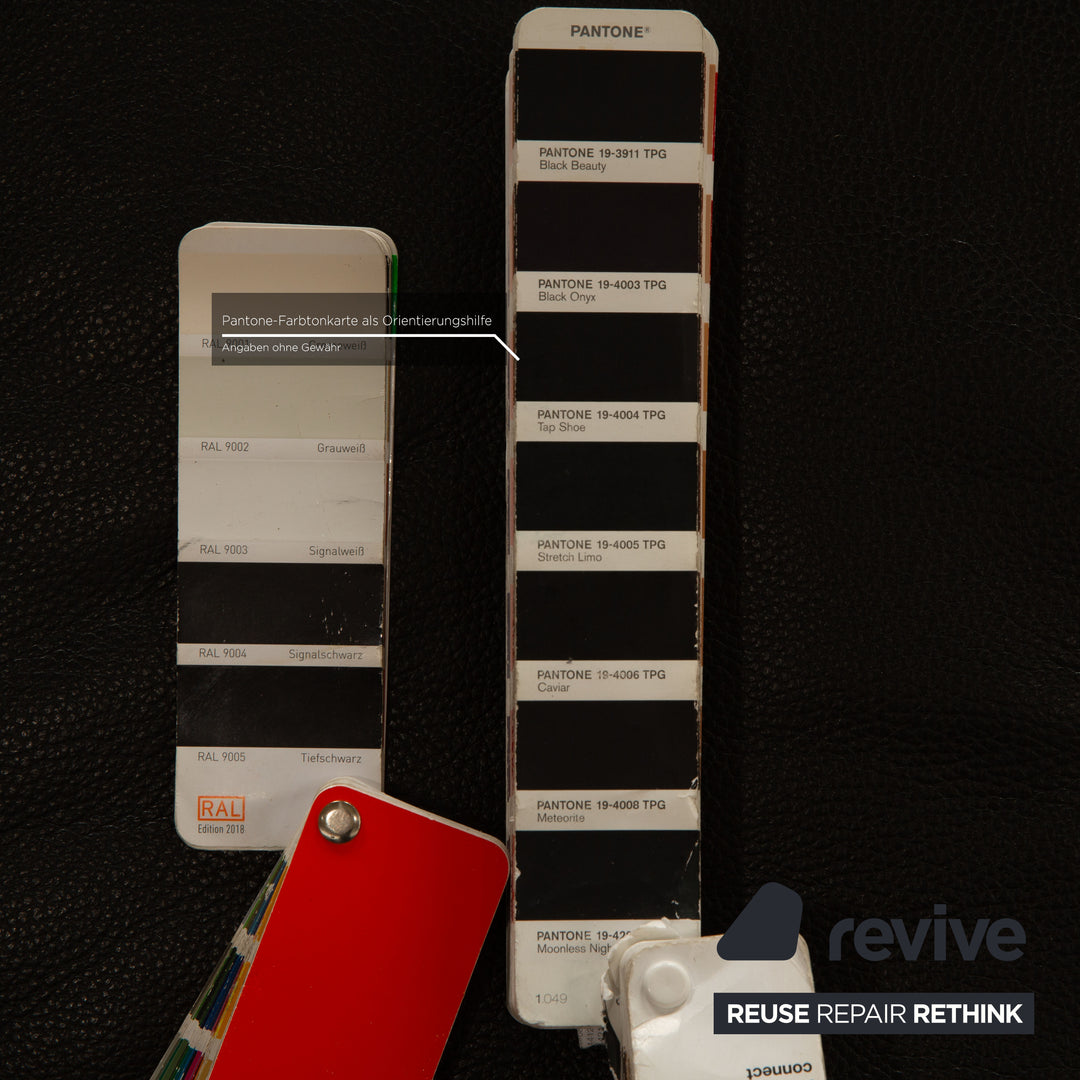 Brühl Alba Leder Zweisitzer Schwarz manuelle Funktion Sofa Couch