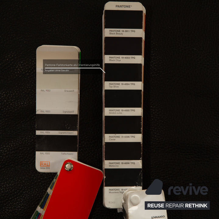 Brühl Alba Leder Zweisitzer Schwarz manuelle Funktion Sofa Couch