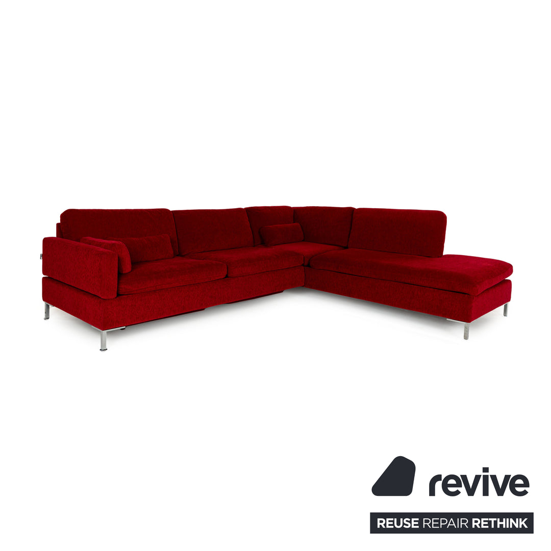 Brühl Alba Stoff Ecksofa Rot manuelle Funktion Sofa Couch