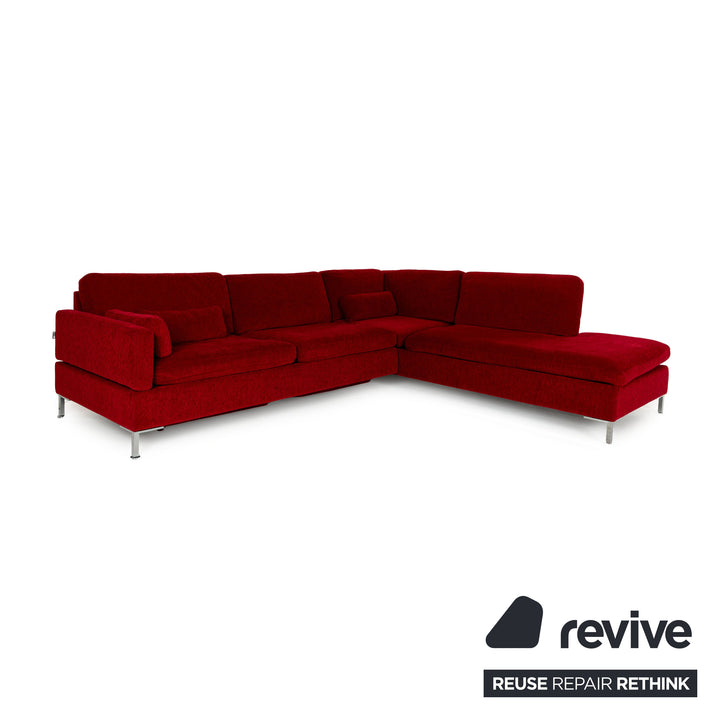Brühl Alba Stoff Ecksofa Rot manuelle Funktion Sofa Couch