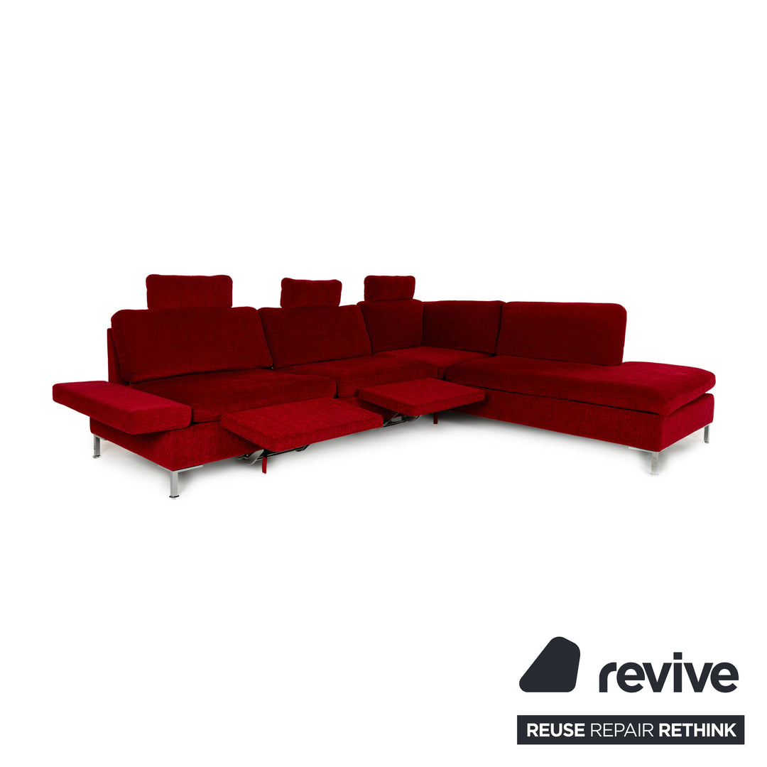 Brühl Alba Stoff Ecksofa Rot manuelle Funktion Sofa Couch