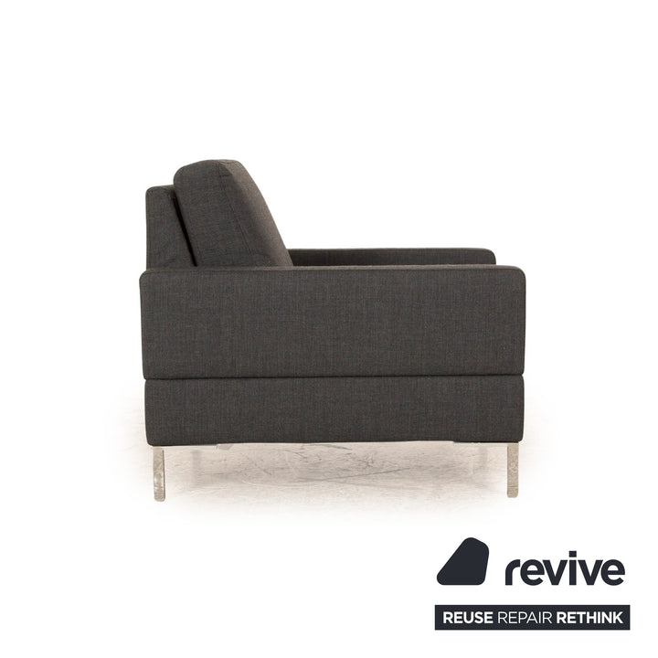 Brühl Alba Stoff Sessel Grau Chrom Füße