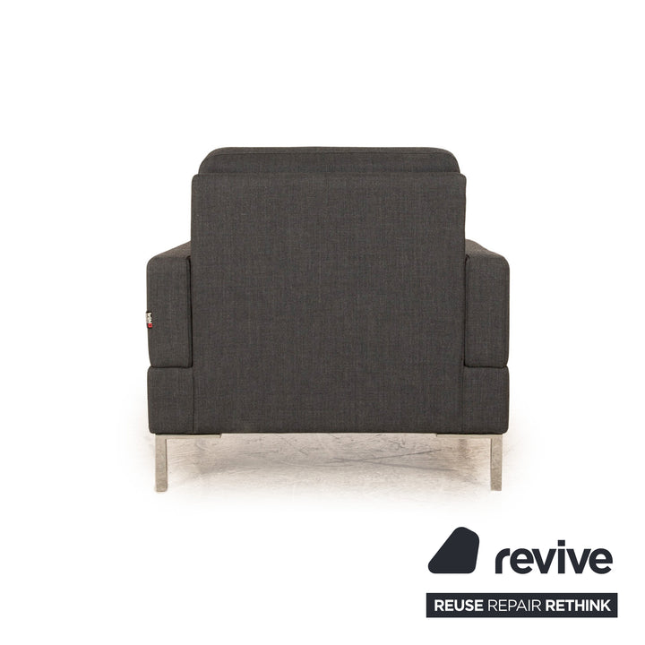 Brühl Alba Stoff Sessel Grau Chrom Füße