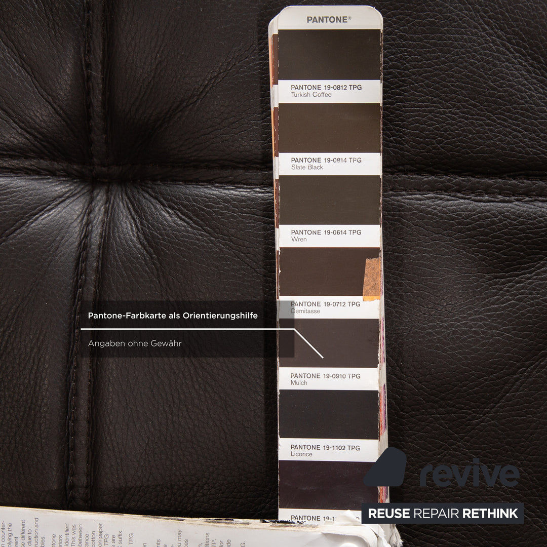 Brühl Amber Leder Zweisitzer Braun Dunkelbraun manuelle Funktion Sofa Couch