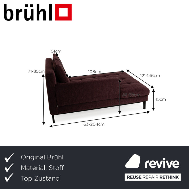 Brühl Amber Tissu Lounger Violet Violet Daybed