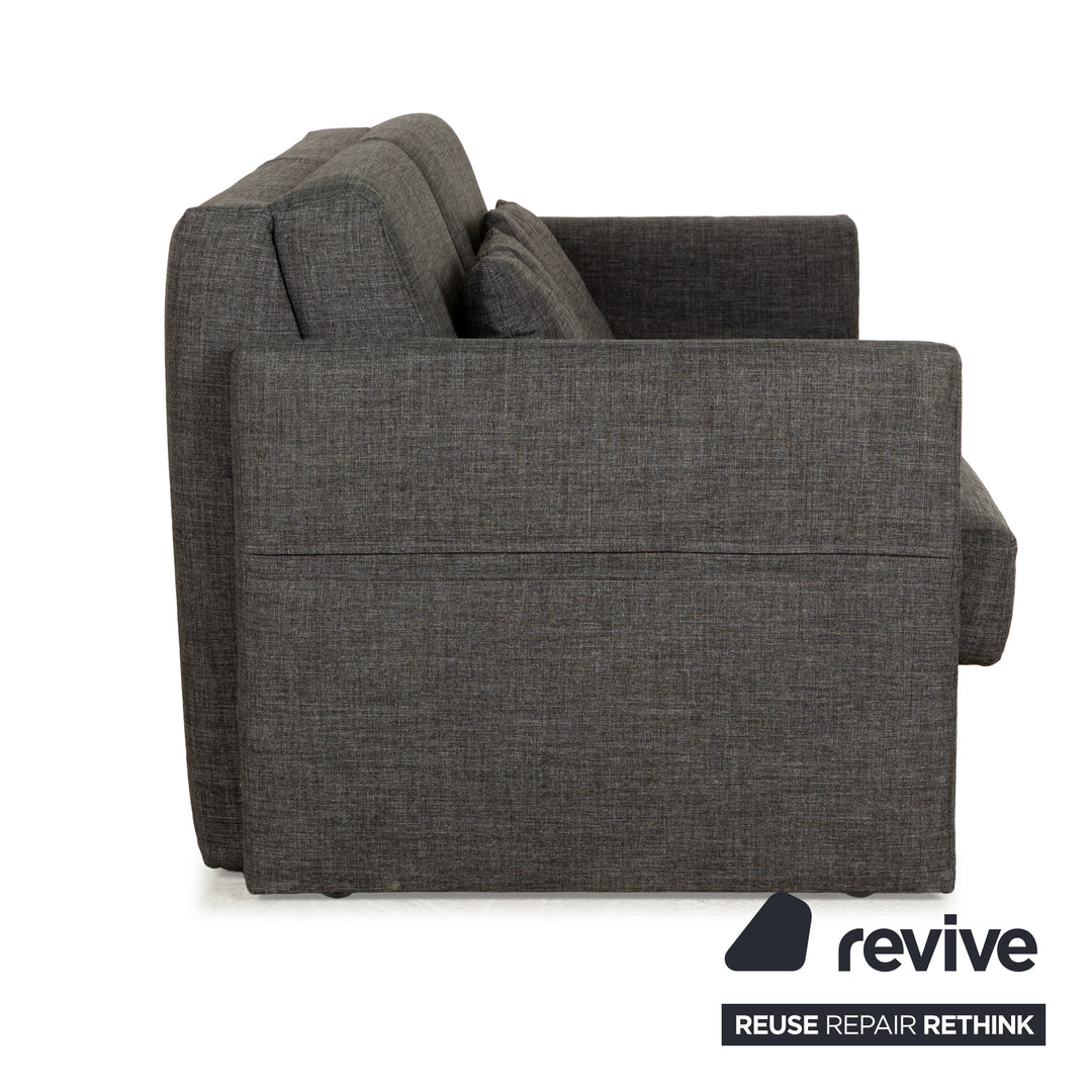 Brühl Cara Stoff Sofa Garnitur Grau manuelle Funktion Zweisitzer Couch Schlafsofa