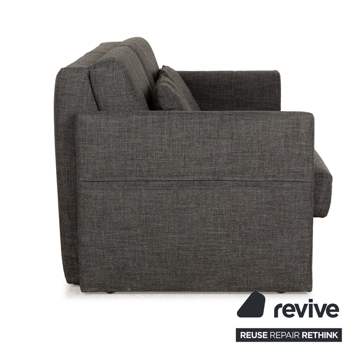 Brühl Cara Stoff Sofa Garnitur Grau manuelle Funktion Zweisitzer Couch Schlafsofa
