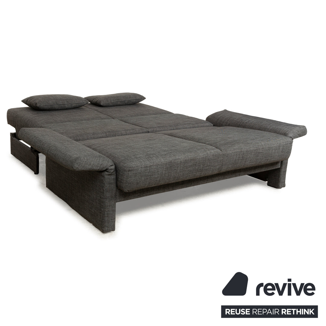 Brühl Cara Stoff Sofa Garnitur Grau manuelle Funktion Zweisitzer Couch Schlafsofa