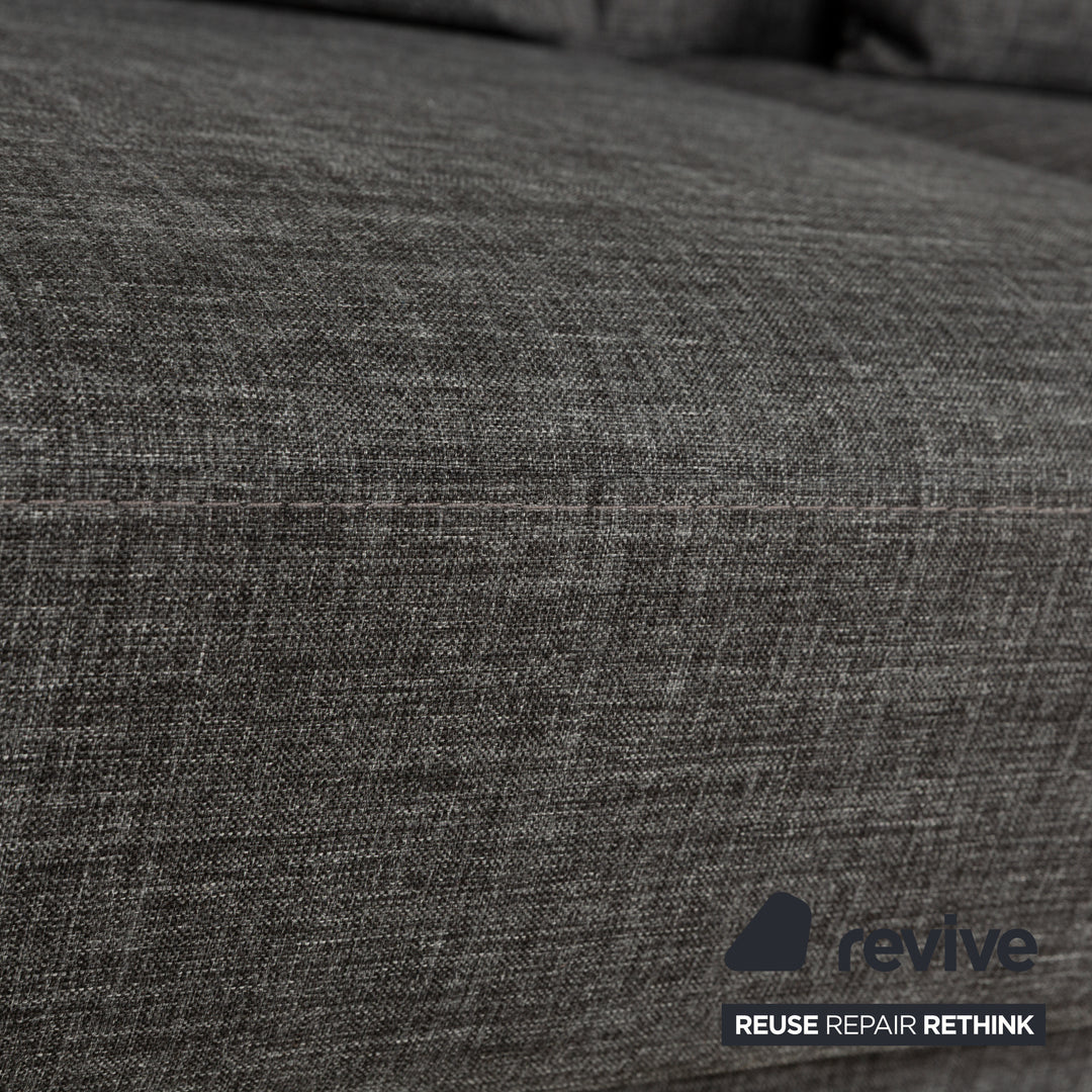 Brühl Cara Stoff Sofa Garnitur Grau manuelle Funktion Zweisitzer Couch Schlafsofa