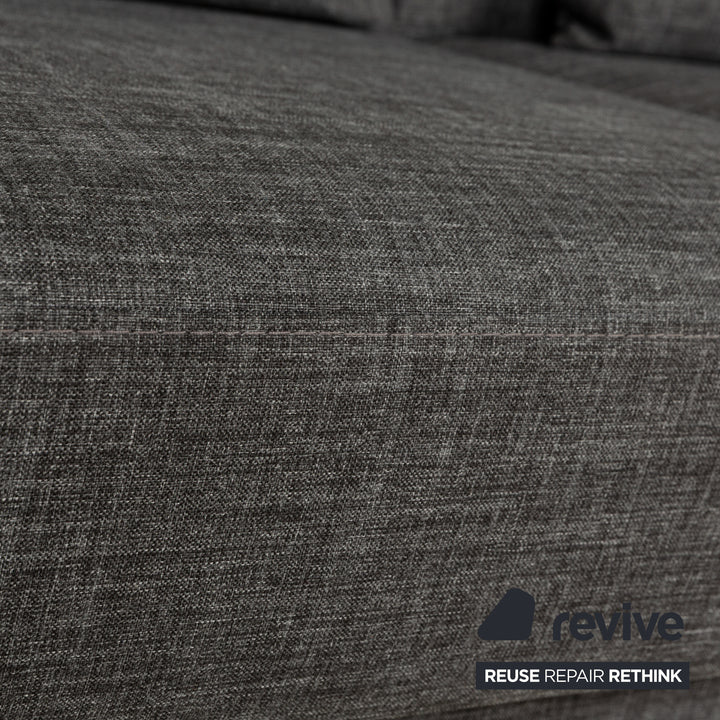 Brühl Cara Stoff Sofa Garnitur Grau manuelle Funktion Zweisitzer Couch Schlafsofa