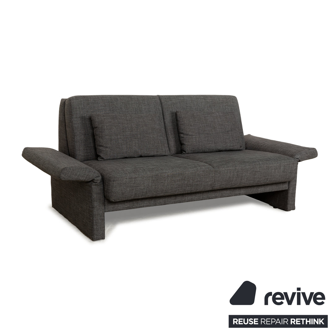 Brühl Cara Stoff Sofa Garnitur Grau manuelle Funktion Zweisitzer Couch Schlafsofa