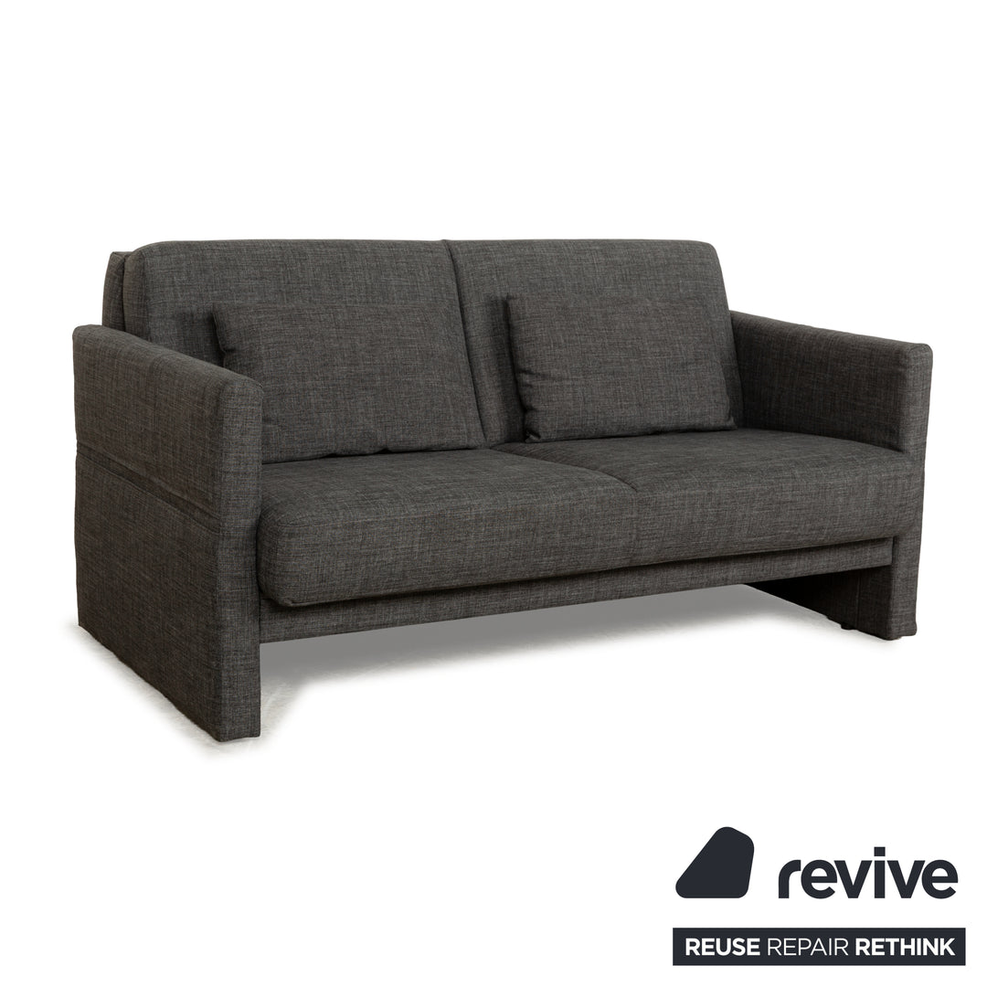 Brühl Cara Stoff Sofa Garnitur Grau manuelle Funktion Zweisitzer Couch Schlafsofa