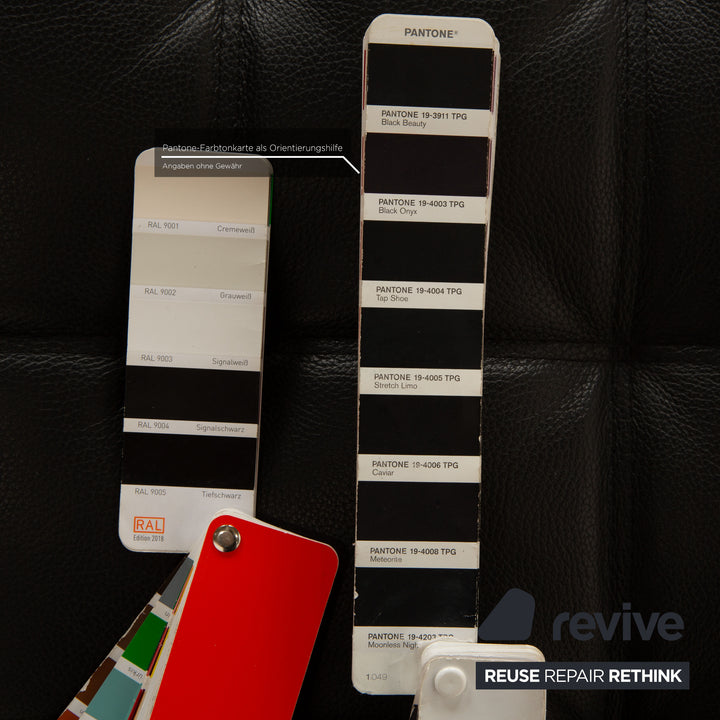 Brühl Carée Leder Hocker Schwarz