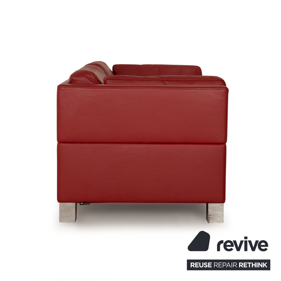 Brühl Carée Leder Zweisitzer Rot Sofa Couch