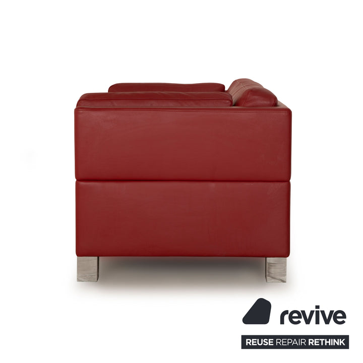 Brühl Carée Leder Zweisitzer Rot Sofa Couch
