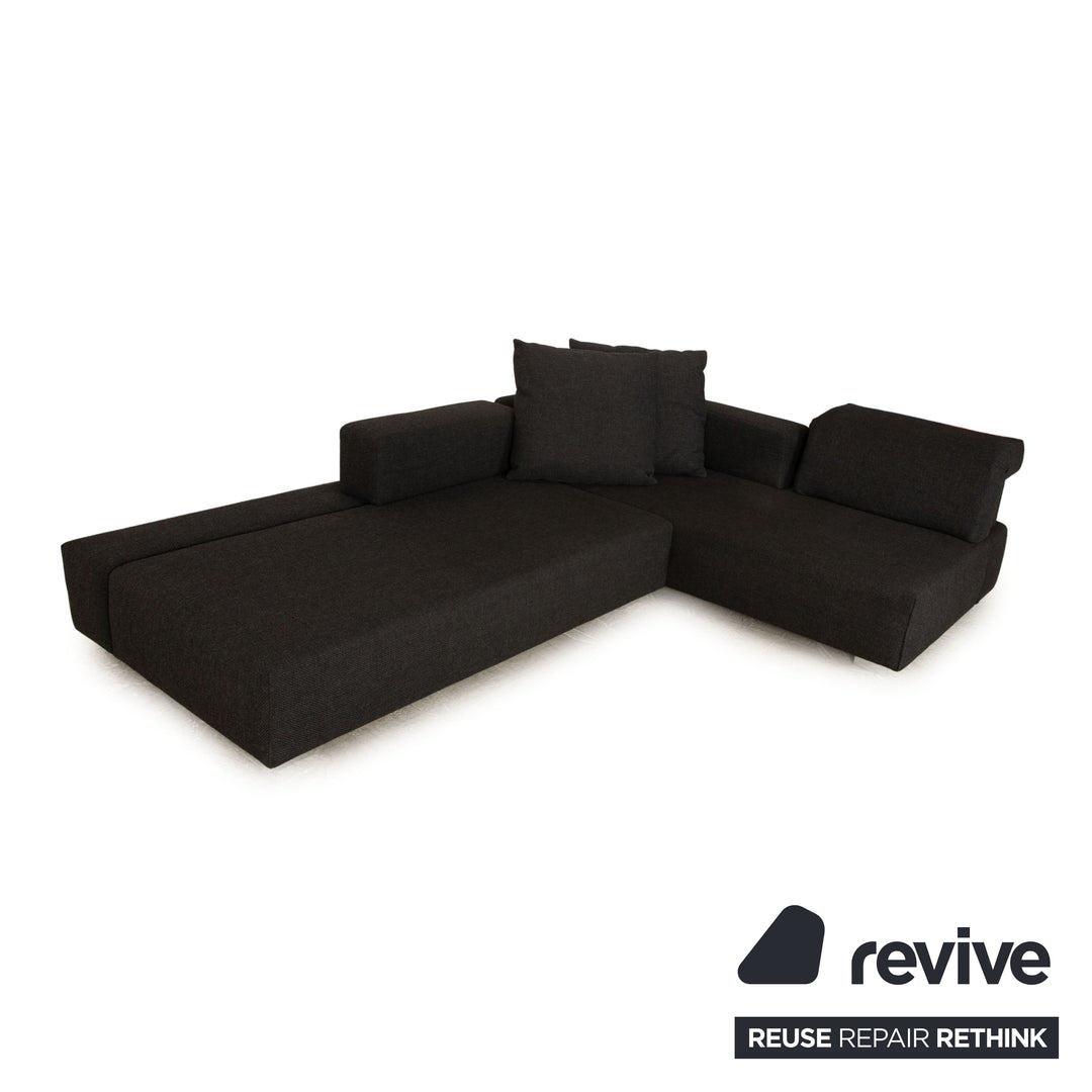 Brühl Fields Stoff Ecksofa Grau Recamiere Rechts Sofa Couch manuelle Funktion