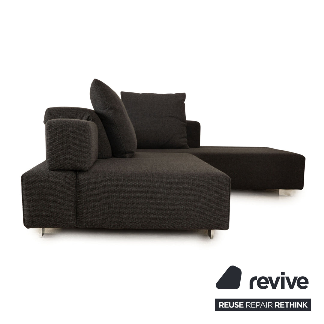 Brühl Fields Stoff Ecksofa Grau Recamiere Rechts Sofa Couch manuelle Funktion