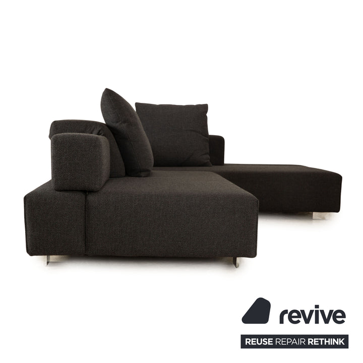 Brühl Fields Stoff Ecksofa Grau Recamiere Rechts Sofa Couch manuelle Funktion